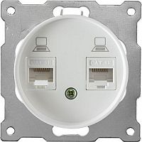 Розетка компьютерная без рамки OneKeyElectro Florence 2-м. RJ45 5e белый картинка
